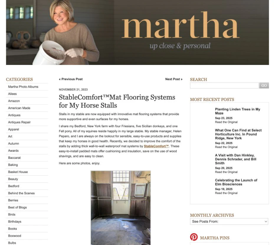 See how Martha used StableComfort in her Horse Stalls